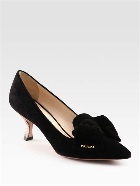 prada suede bow pumps|Prada pumps and sandals.